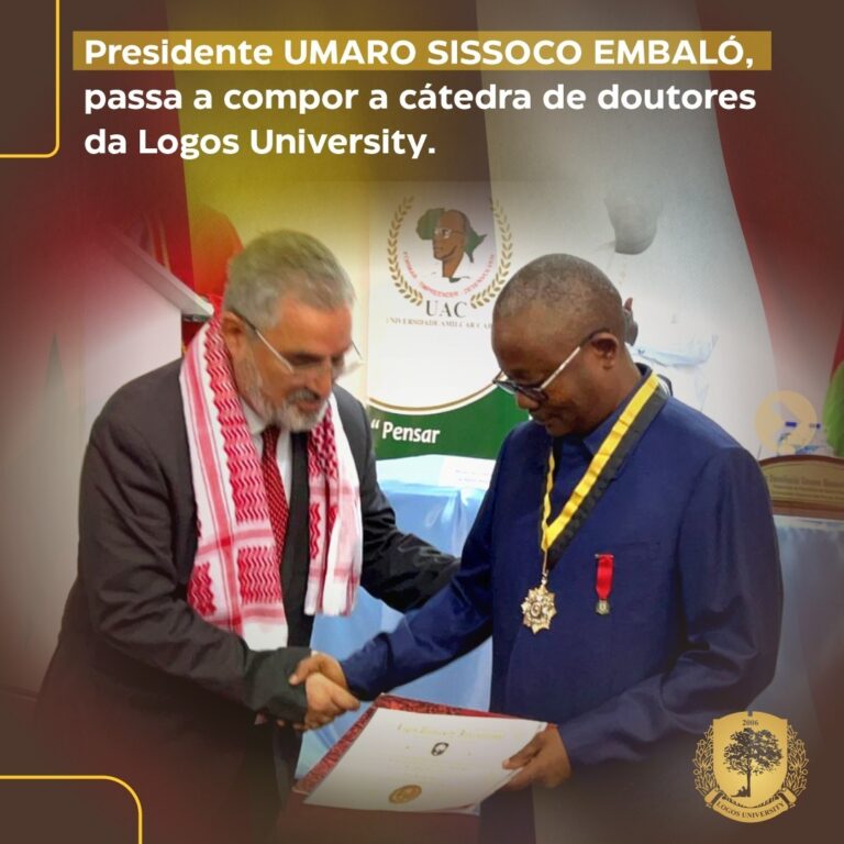 Leia mais sobre o artigo Presidente da Guiné-Bissau recebe título de Doutor Honoris Causa em cerimônia solene pela UniLogos.